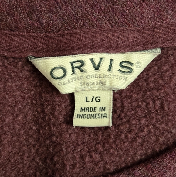 Orvis Women's Burgundy Crew Neck Pullover Soft Modal - Layering Oversized Sz L - Picture 3 of 9